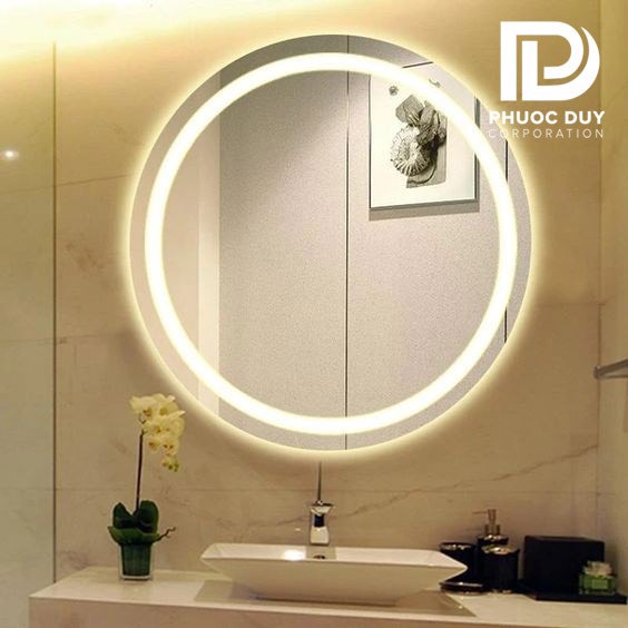 Gương Tròn Gắn Đèn LED D400 Cao Cấp Đường Kính 40cm