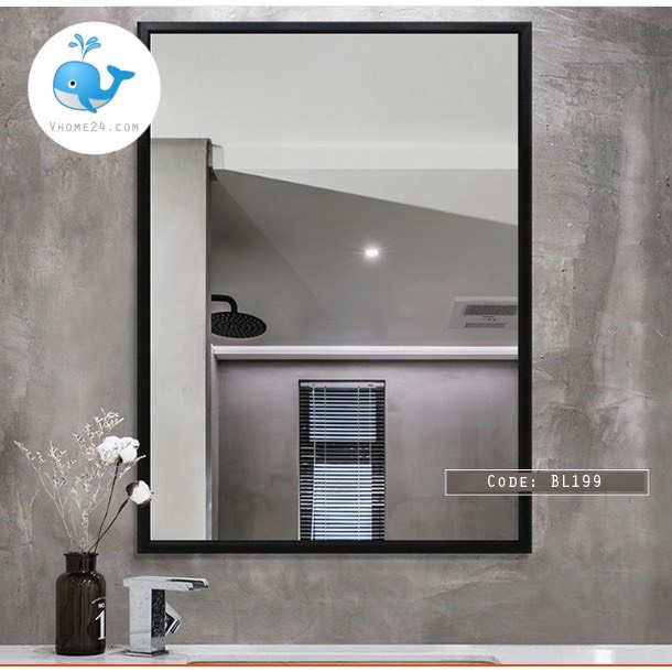gương trang điểm, gương nhà tắm khung gỗ