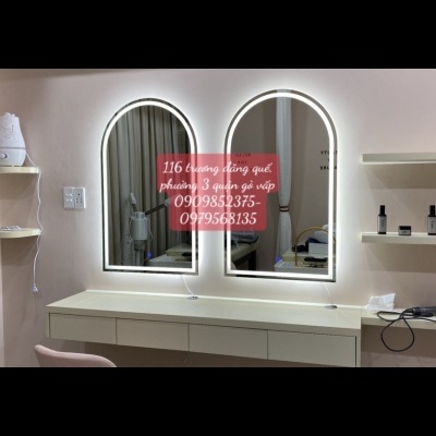 Bàn trang đIểm gương đèn LED cảm ứng MDF cao cấp ( 40cm x 1m6 )