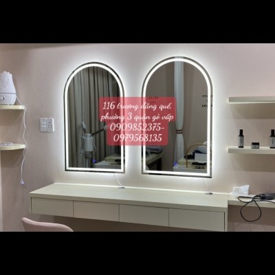 Bàn trang đIểm gương đèn LED cảm ứng MDF cao cấp ( 40cm x 1m6 )