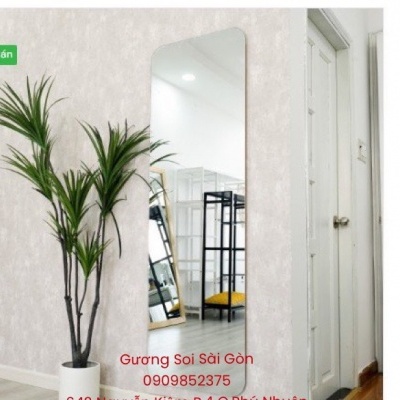 Gương soi toàn thân không viền màI cạnh bo góc (treo tường / có chân dựa)