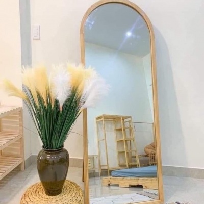 Gương vòm gỗ thờI trang soi toàn thân (treo tường / có chân dựa)